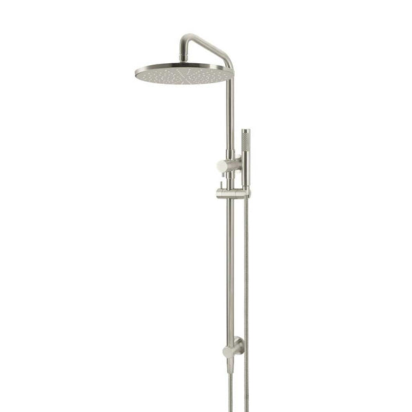 Meir 2 in 1 Twin Round Combination Shower Rail 300mm Rose & Hand Shower - Brushed Nickel