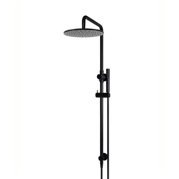 Meir 2 in 1 Twin Round Combination Shower Rail 300mm Rose and Hand Shower - Matte Black