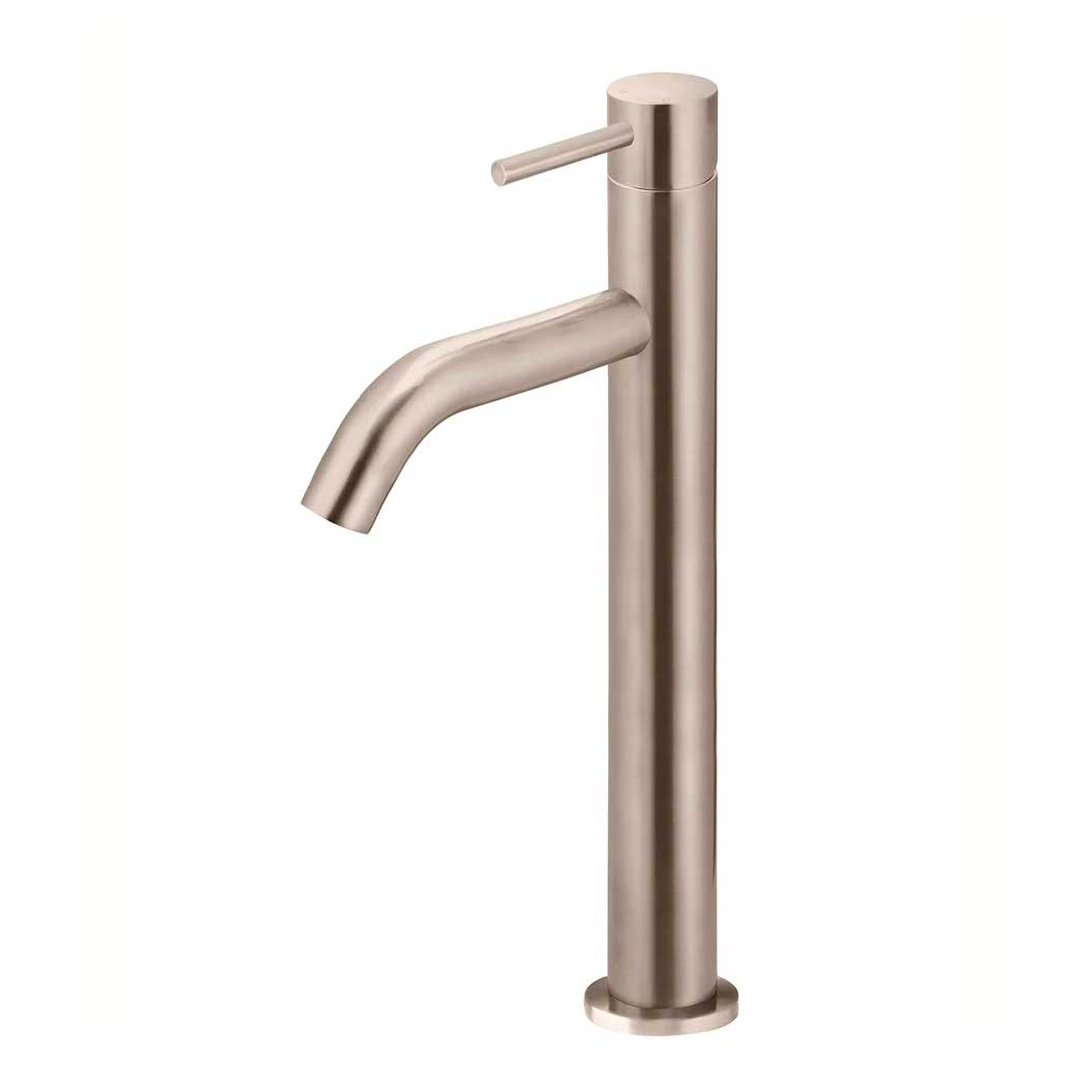 Meir Piccola Tall Basin Mixer with 130mm Spout Champagne