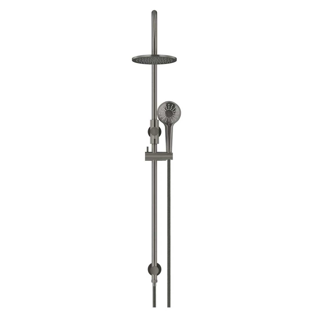 Meir Round Gooseneck Shower Set with 200mm Rose, Three-Function Hand Shower Shadow