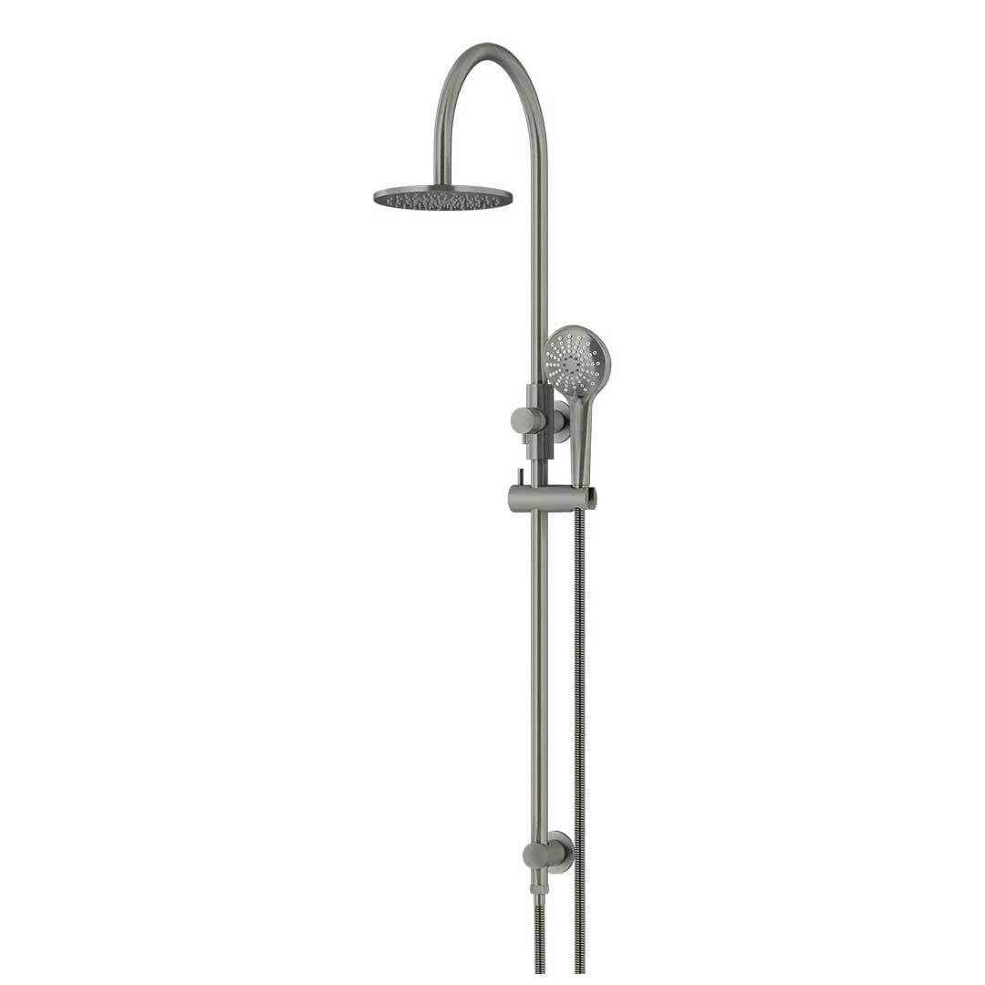 Meir Round Gooseneck Shower Set with 200mm Rose, Three-Function Hand Shower Shadow