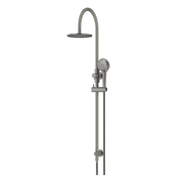 Meir Round Gooseneck Shower Set with 200mm Rose, Three-Function Hand Shower Shadow
