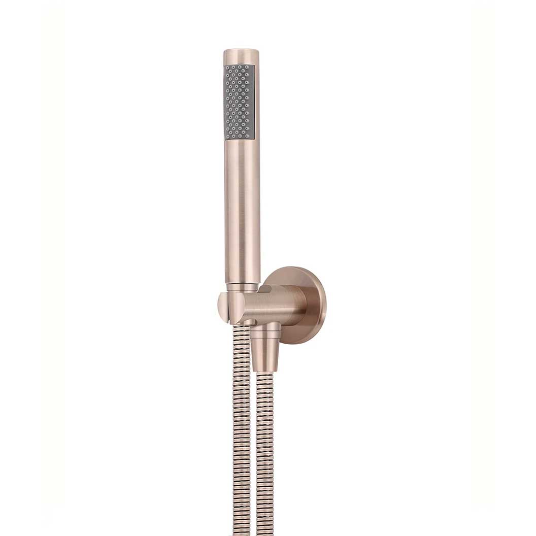Meir Round Hand Shower on Bracket Champagne