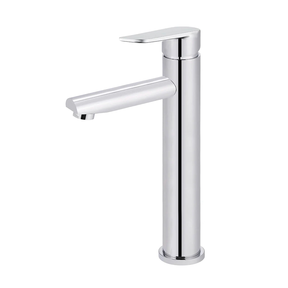 Meir Round Paddle Tall Basin Mixer Tap - Polished Chrome