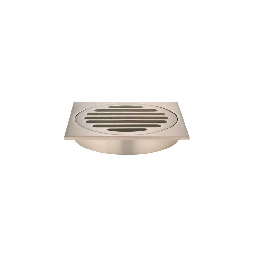 Meir Square Floor Grate Shower Drain 100mm Outlet Champagne