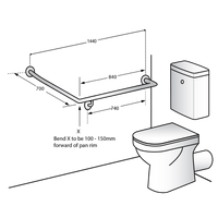 Metlam 30° Flush Mount Side Wall RH Grab Rail - product image 2