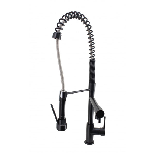 Modern National Halo Pull Out Spring Kitchen Mixer Tap Matte Black