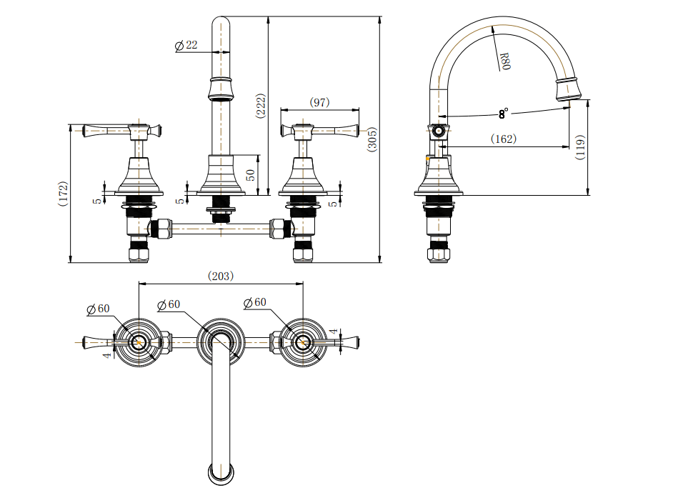 Modern National Montpellier Basin Set Black