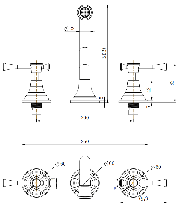 Modern National Montpellier Wall Bath Set Black