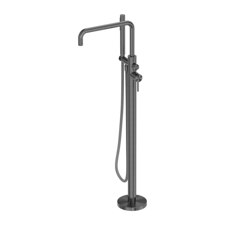 Nero Zen SS316L Freestanding Bath Mixer With Outdoor Shower Hose Graphite
