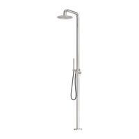 Nero Zen SS316L Outdoor Freestanding Shower Column - Brushed Nickel