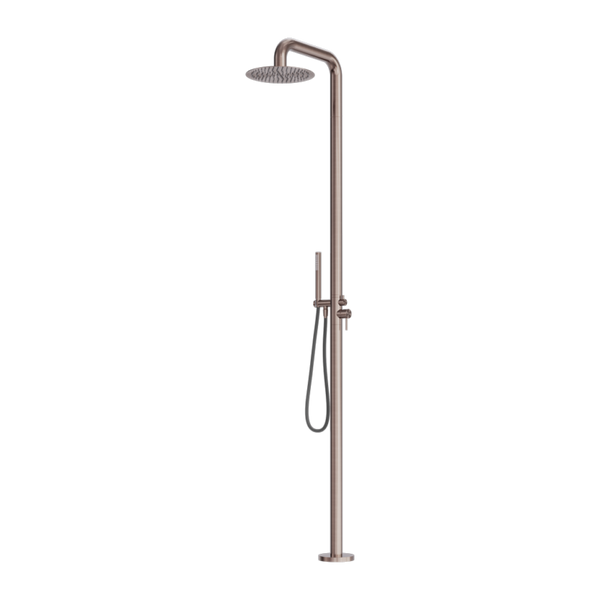 Nero Zen SS316L Outdoor Free Standing Shower Column Brushed Bronze