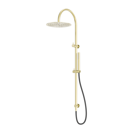 Nero Zen SS316L Twin Shower With Outdoor Shower Hose Brushed Gold