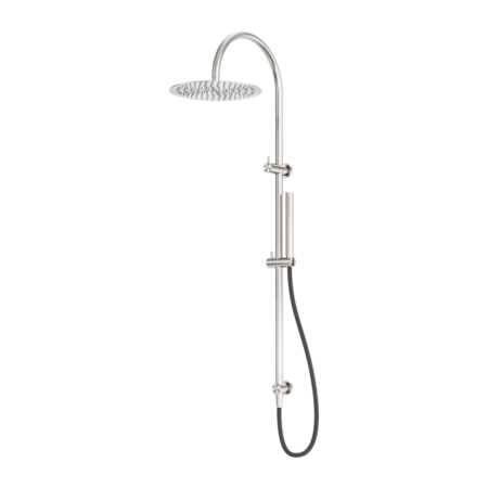 Nero Zen SS316L Twin Shower With Outdoor Shower Hose Brushed Nickel