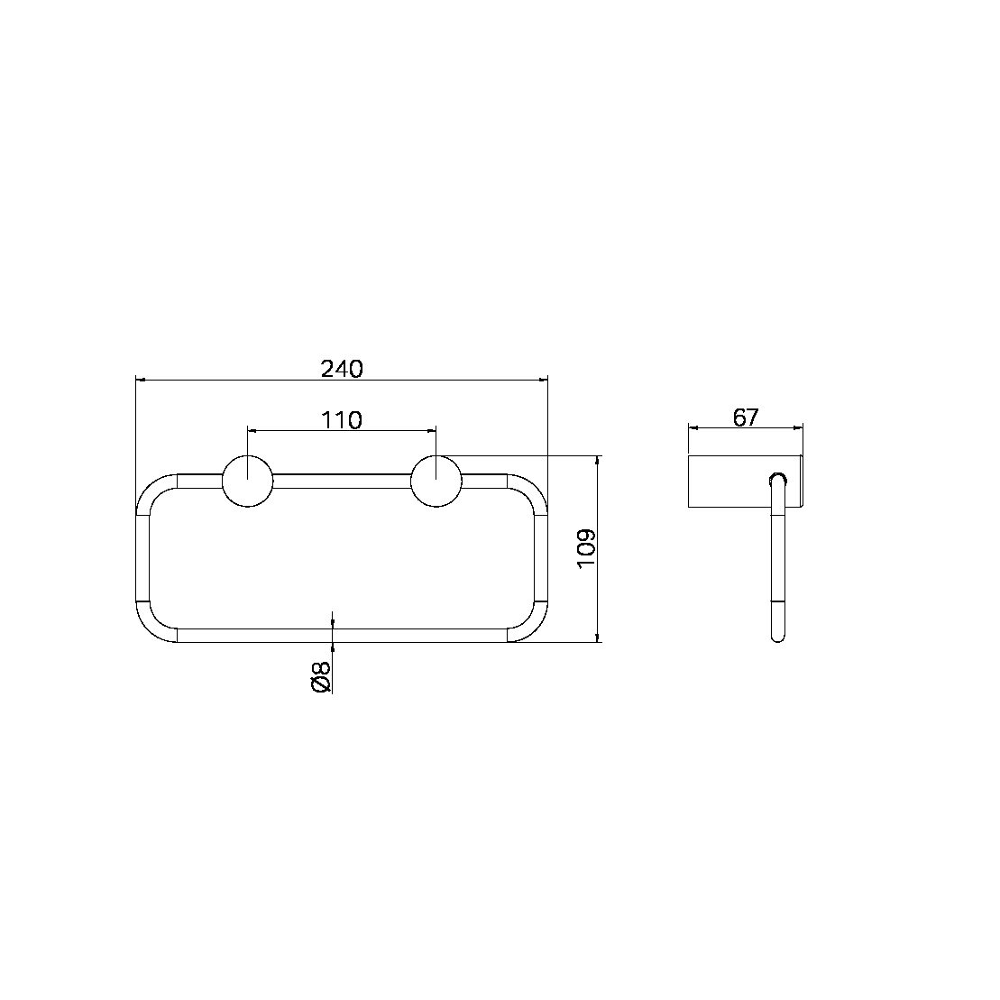 Nero Zen SS316L Hand Towel Ring Brushed Gold