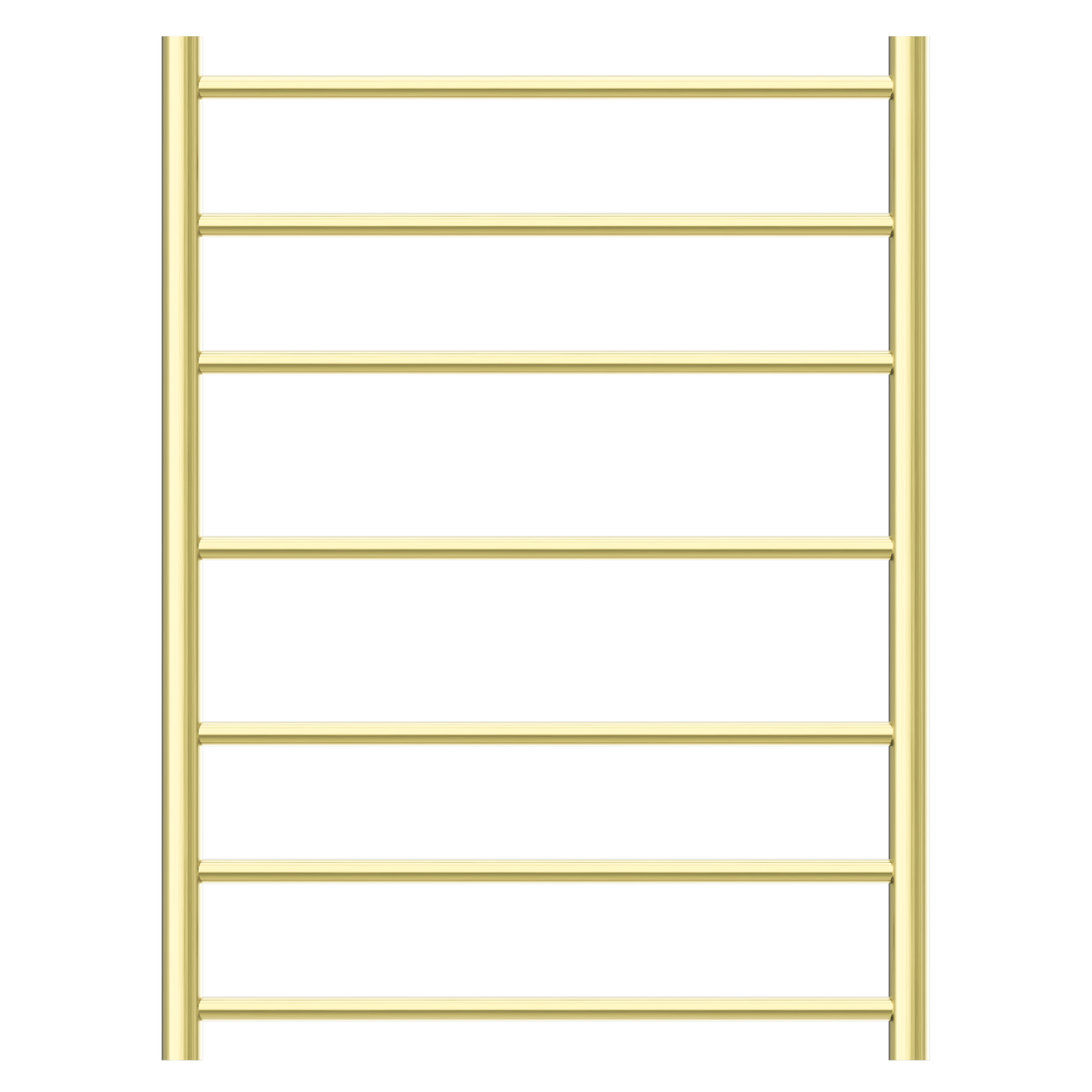 Nero 7 Bar Round Heated Towel Ladder Brushed Gold