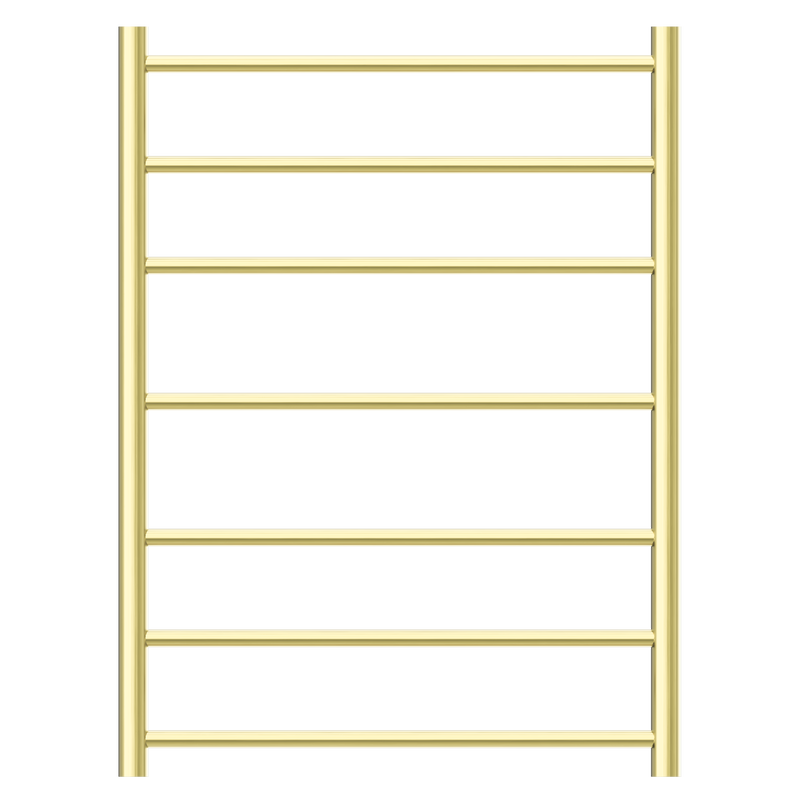 Nero 7 Bar Round Heated Towel Ladder Brushed Gold