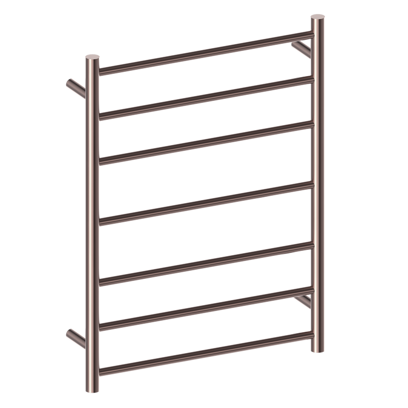 Nero Mecca 7 Bar Heated Towel Ladder Brushed Bronze