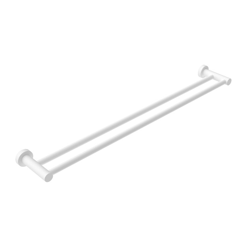 Nero Mecca Double Towel Rail 600mm Matte White