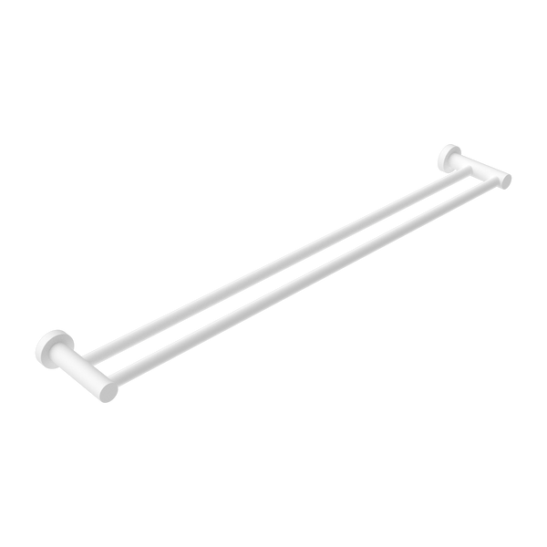 Nero Mecca Double Towel Rail 800mm Matte White