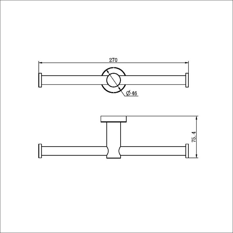 Nero Mecca Double Toilet Roll Holder Brushed Bronze