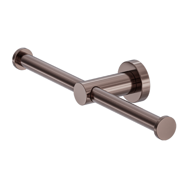 Nero Mecca Double Toilet Roll Holder Brushed Bronze