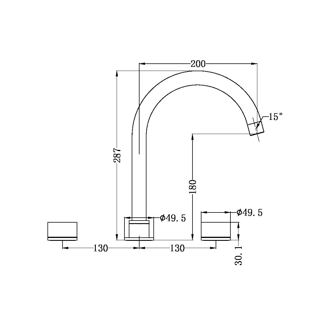 Nero Kara Kitchen Set 3 Piece Brushed Gold