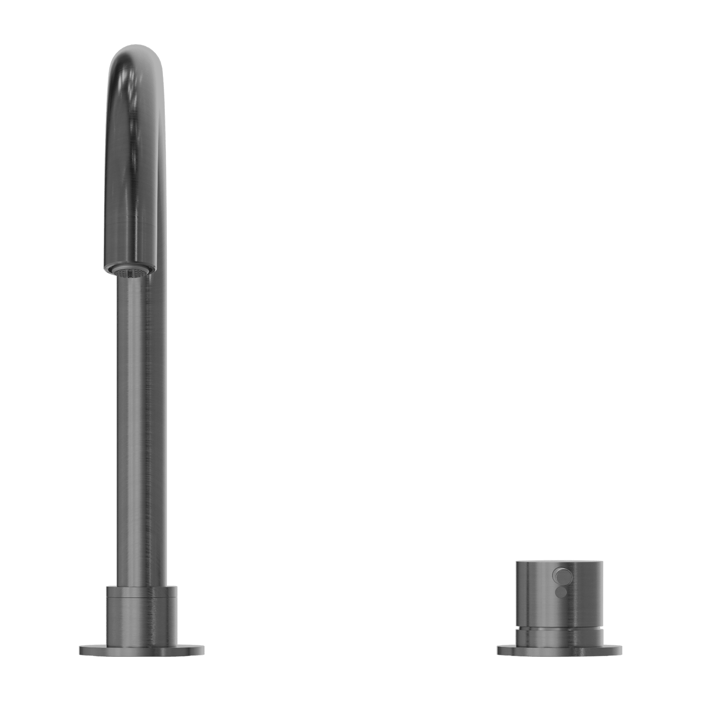 Nero Mecca Hob Basin Mixer Round Spout Gun Metal