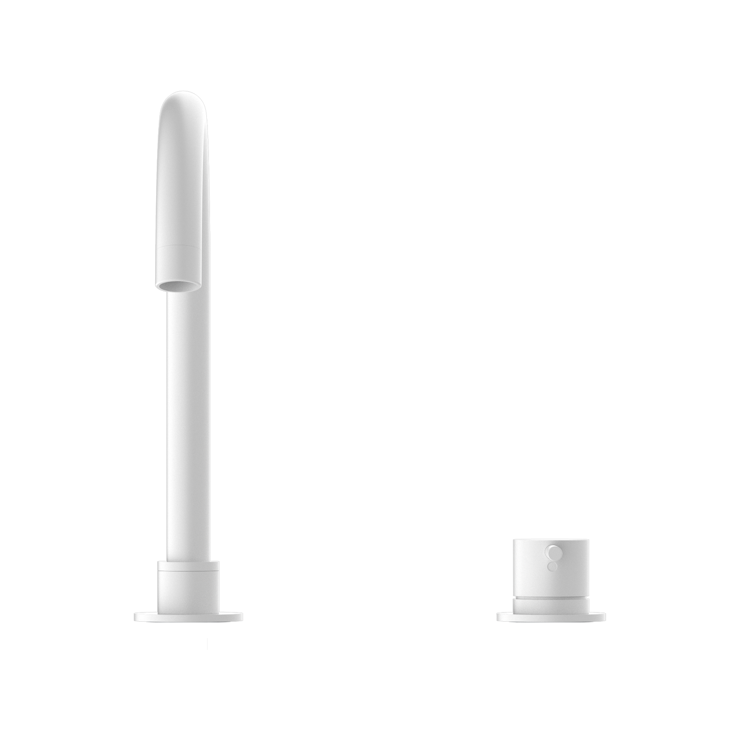 Nero Mecca Hob Basin Mixer Round Spout Matte White