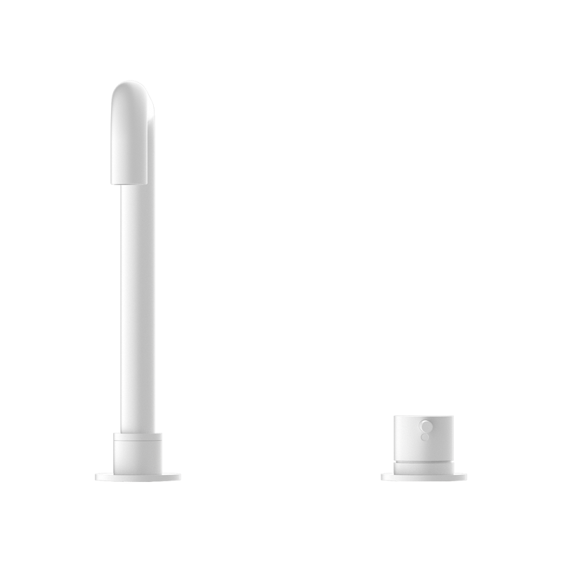 Nero Mecca Hob Basin Mixer Square Spout Matte White