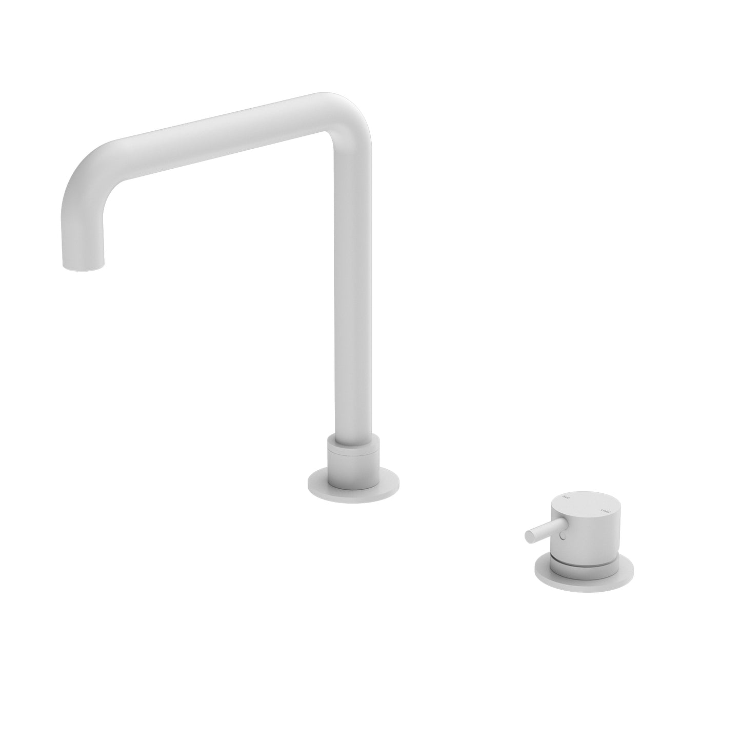 Nero Mecca Hob Basin Mixer Square Spout Matte White