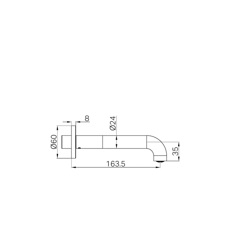 Nero Mecca Basin/Bath Spout 160mm Matte White