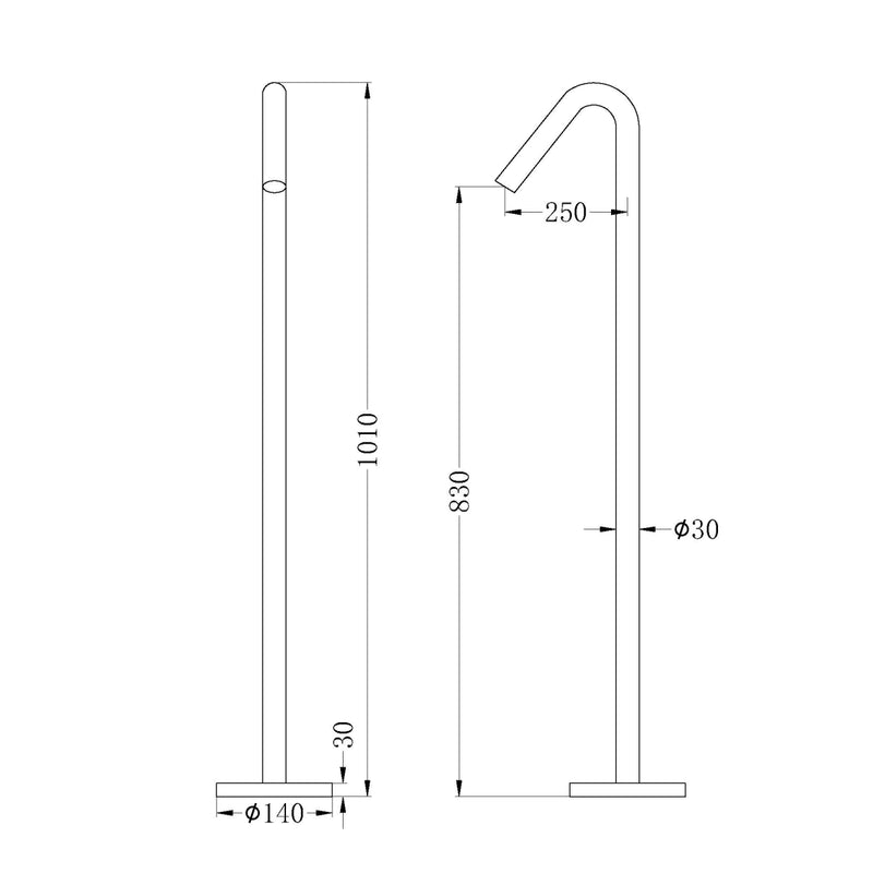Nero Mecca Free Standing Bath Spout Graphite Gun Metal
