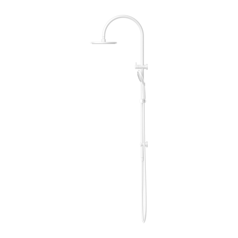 Nero Mecca 2 in 1 Twin Multi function Shower with Air Hand Piece Matte White