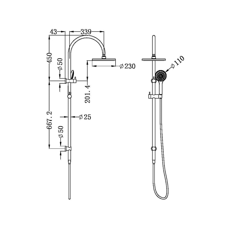Nero Mecca 2 in 1 Twin Multi function Shower with Air Hand Piece Matte White