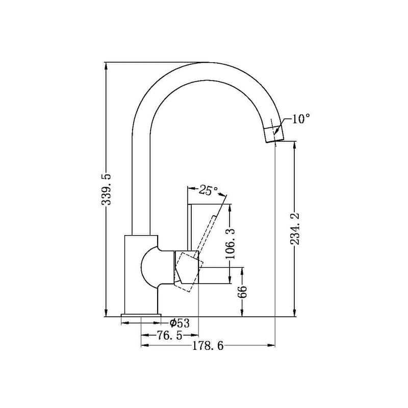 Nero Mecca Kitchen Mixer Brushed Nickel