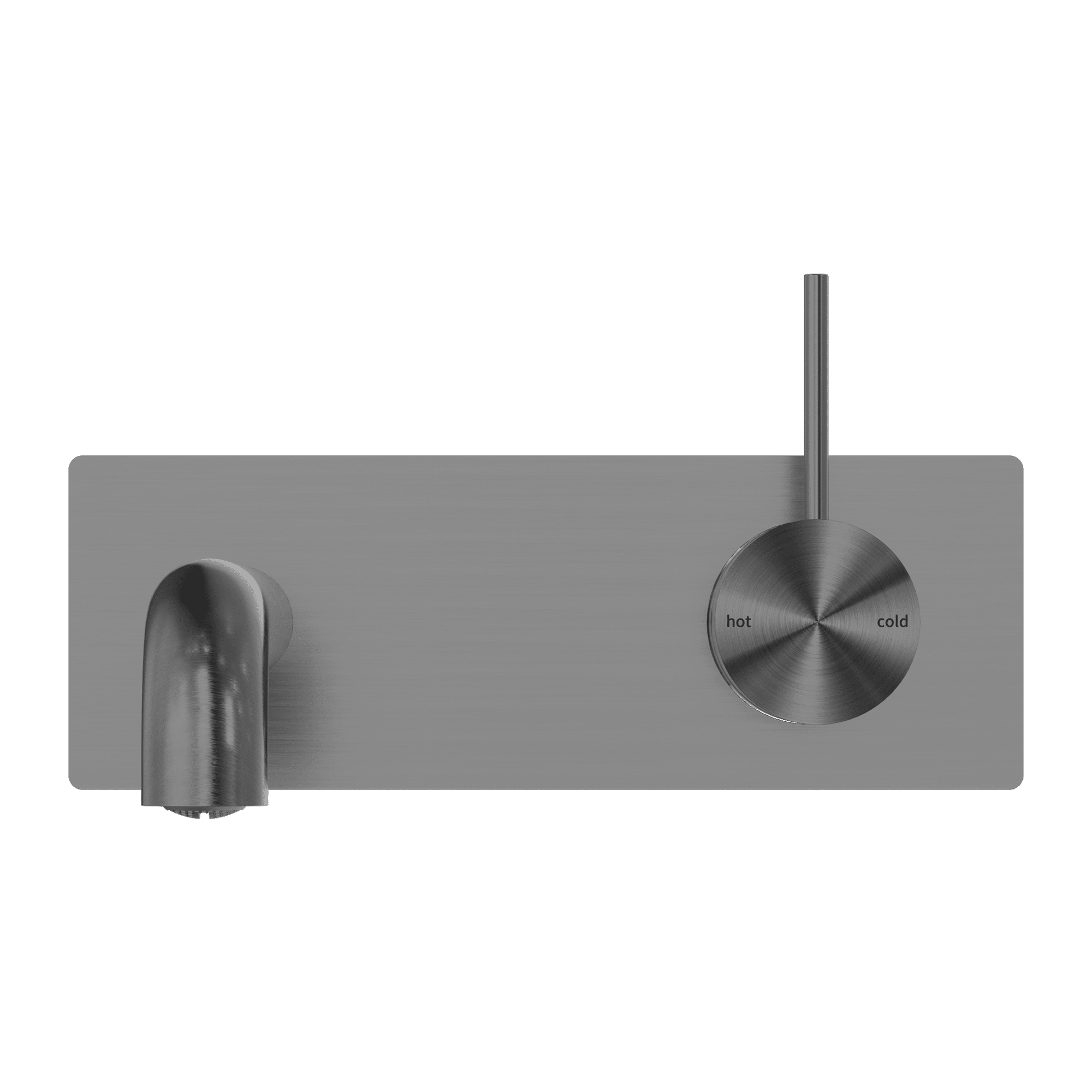 Nero Mecca Wall Basin Mixer Handle Up 185mm Spout Gun Metal