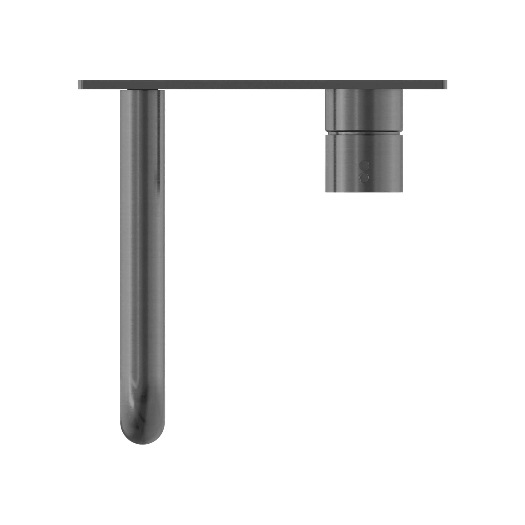 Nero Mecca Wall Basin Mixer Handle Up 185mm Spout Gun Metal