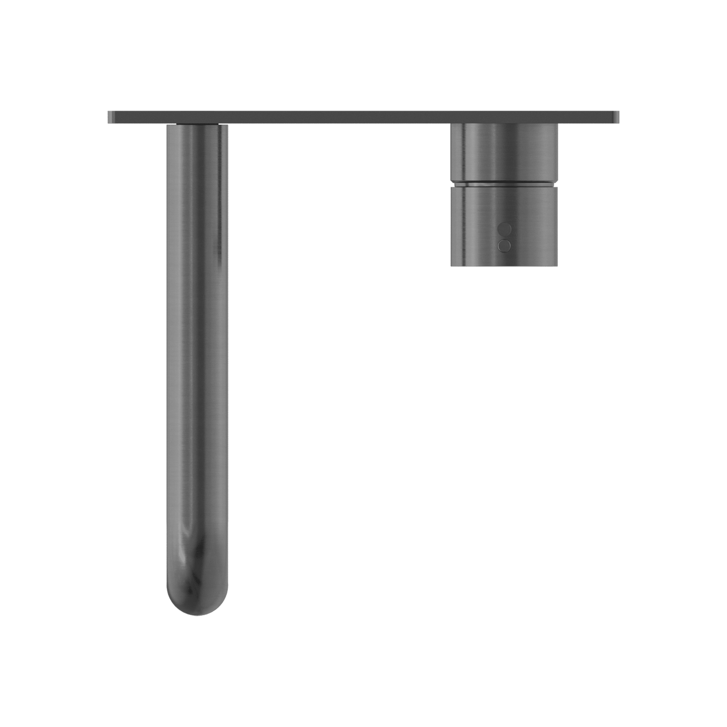 Nero Mecca Wall Basin Mixer Handle Up 185mm Spout Gun Metal