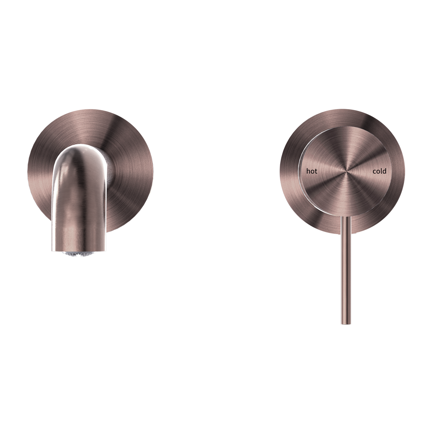 Nero Mecca Wall Basin Mixer Separate Back Plate 185mm Spout Handle Down Brushed Bronze