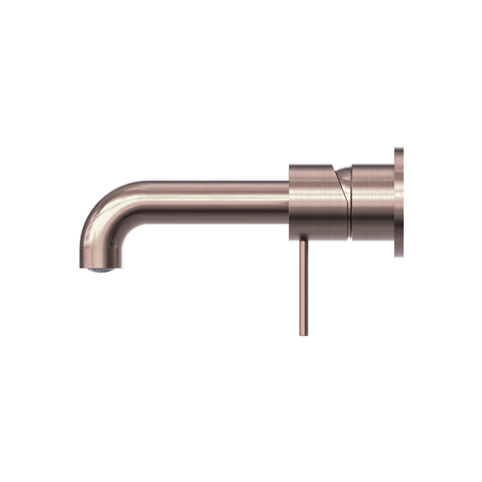 Nero Mecca Wall Basin Mixer Separate Back Plate 185mm Spout Handle Down Brushed Bronze