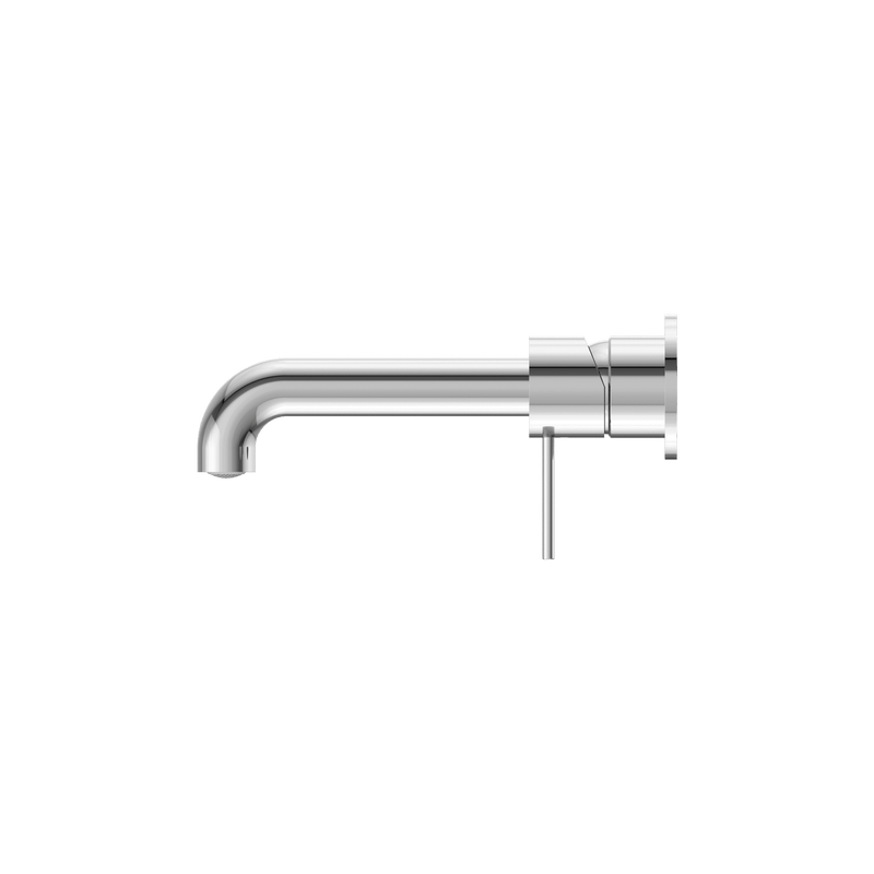 Nero Mecca Wall Basin Mixer Separate Back Plate 185mm Spout Handle Down Chrome