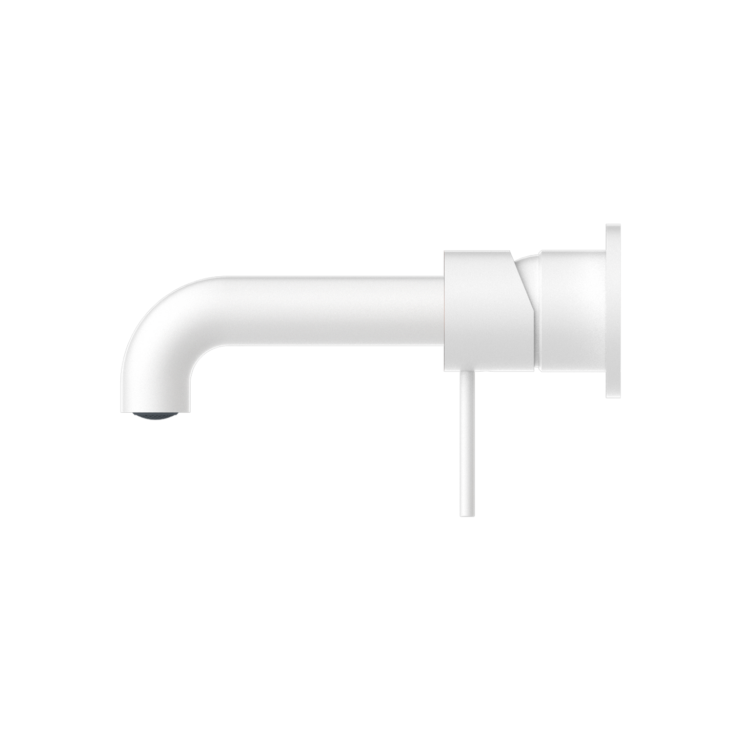 Nero Mecca Wall Basin Mixer Separate Back Plate 185mm Spout Handle Down Matte White