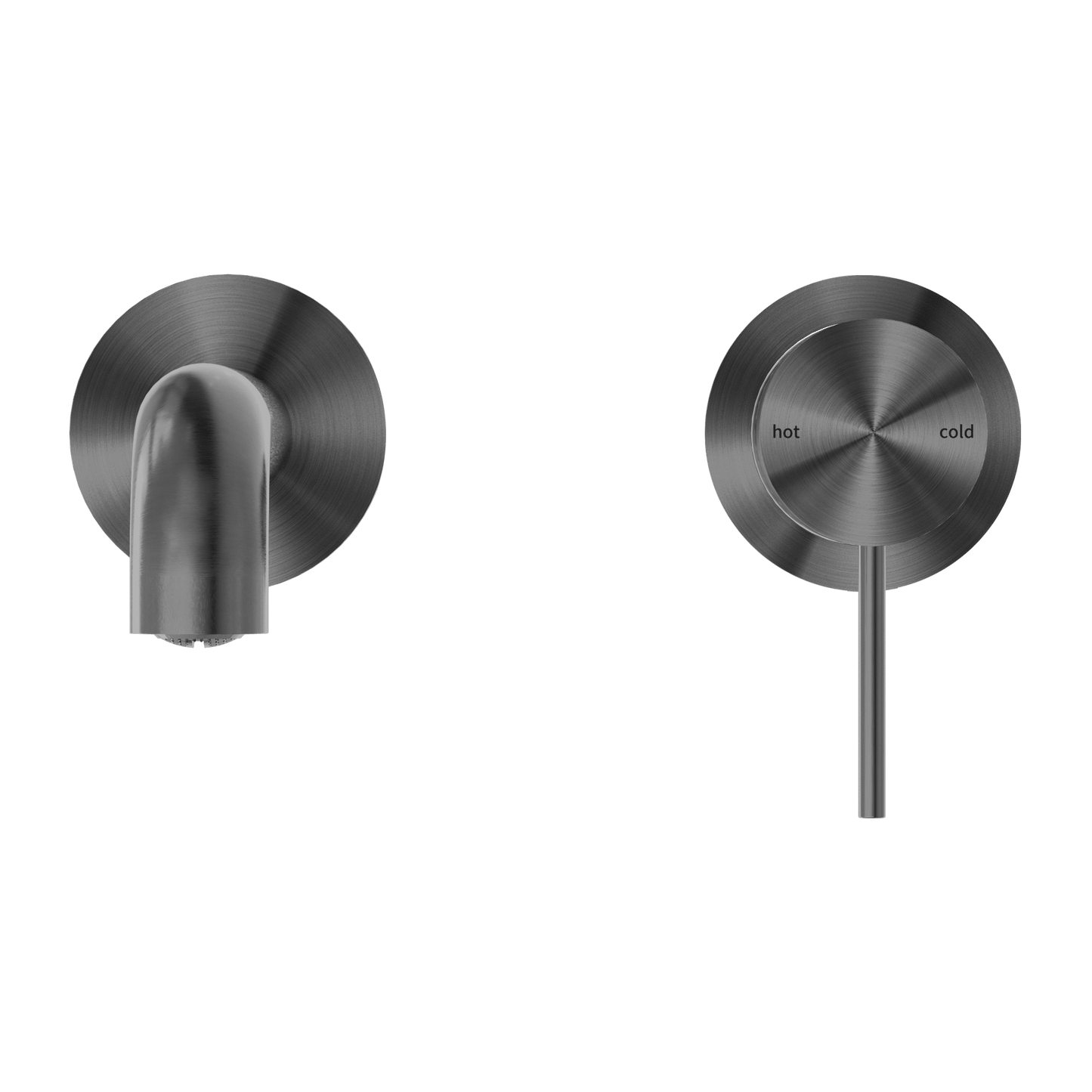 Nero Mecca Wall Basin Mixer Separate Back Plate 185mm Spout Handle Down Gun Metal