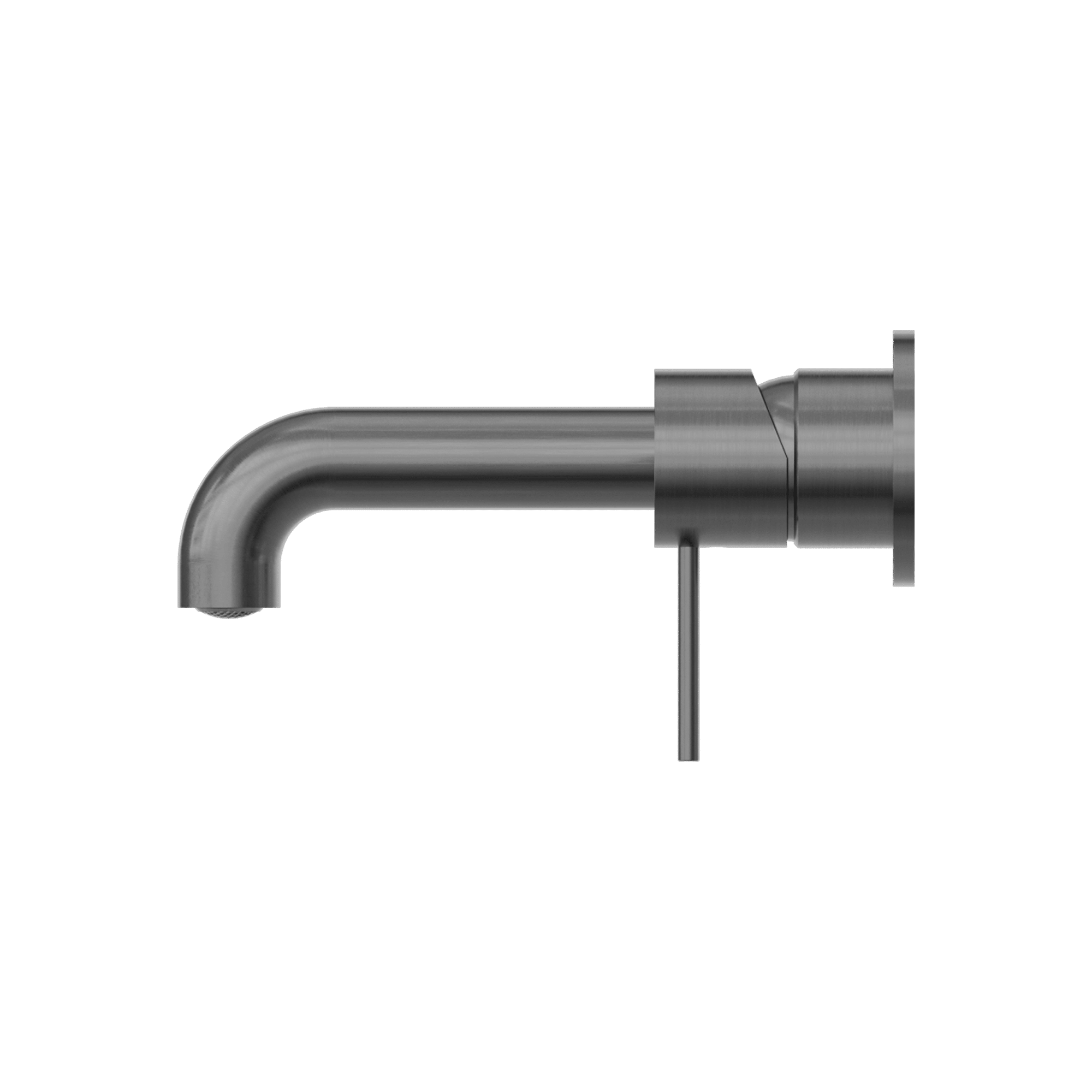 Nero Mecca Wall Basin Mixer Separate Back Plate 185mm Spout Handle Down Gun Metal