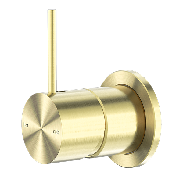 Nero Mecca Shower Mixer with 60mm Plate Handle Up Brushed Gold