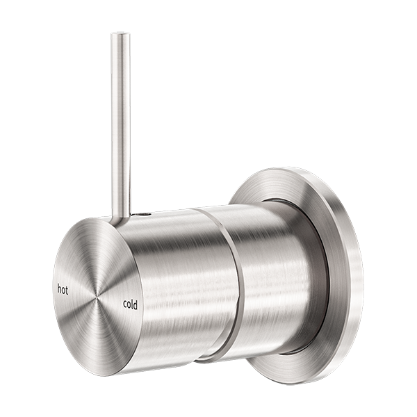 Nero Mecca Shower Mixer with 60mm Plate Handle Up Brushed Nickel