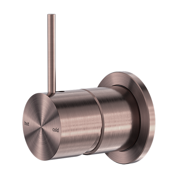 Nero Mecca Shower Mixer with 60mm Plate Handle Up Brushed Bronze