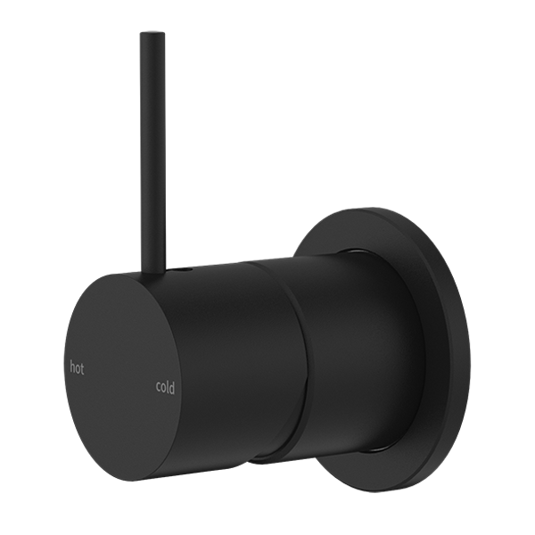 Nero Mecca Shower Mixer with 60mm Plate Handle Up Matte Black