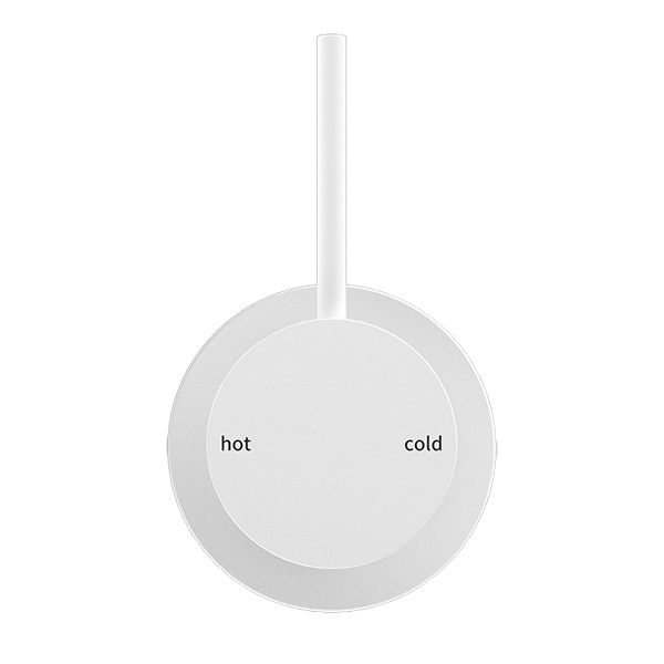 Nero Mecca Shower Mixer with 60mm Plate Handle Up Matte White